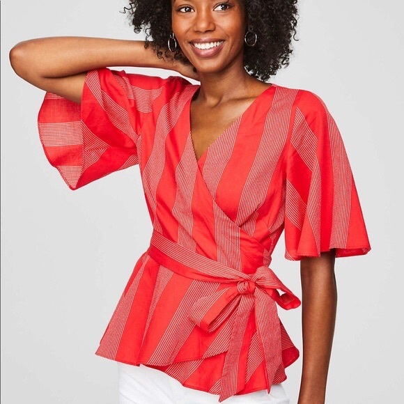 LOFT Tops - Loft Cotton Wrap Blouse